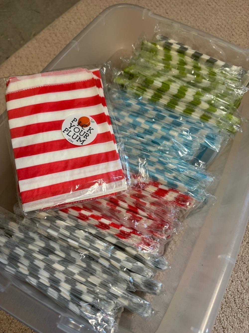 PICK YOUR PLUM multiple packs of Striped single serve striped bags